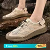 Men Sandals Summer Leisure Beach Holiday Slippers Outdoor Sneakers Breathable mesh flat bottomed hollowed out hiking shoes 240415