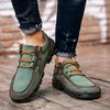 Zapatos informales de primavera y otoño de cuero de cordones para hombres grandes comerciales comerciales extranjeros hechos a mano