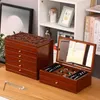 Schmuckbeutel große Größe Holz Aufbewahrungsbox Schubladen Ring Halskette Boxen Organizer Hülle Ohrringe Display Armädels Tablettzubehör Zubehör