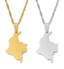 Anniyo Colombia Pendant et chaîne de vagues d'eau pour les femmes Bijoux de pays en acier inoxydable Colombie 1126215784398