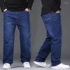 Men's Jeans Denim For Men Plus Size 48 50 300KG Casual Fashion Business Pants Elastic Loose Straight Long Large 5XL 6XL 7XL