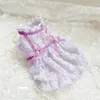 Vêtements pour chien artisanaux de conception originaux adorables aquarement soluble en dentelle robe animale provigne princesse douce confortable respirante