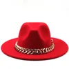Bérets Hat à femmes larges largeur épaisse de chaîne de chaîne en or