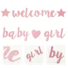 Party Decoration Latte Baby Shower Decor Glitter Banner Emblems Banners Decorations Bunting Decorate Little