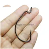 50Pcs/100Pcs Mustad Offset Hook Fishing Kit Dedicated Crank Soft Bait Jig Fishhook Worm Hooks With Z Bend Carp Tackle Drop Delivery Dhbzd