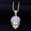 Hip Hop Full AAA CZ Циркон Bling Iced Cartoon Cartoon Uzumaki Pendant