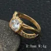 Clusterringe Edelstahl Ring Schmuck Goldfarbe Großhandel für Frauen Modegeschenk Est Bijoux Enacier Inoxydable Femme rbjkbbbf