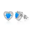 Orecchini per borchie S925 Sterling Silver Romantico Romantico a forma di cuore Opal Women con zircone Regali per matrimoni versatili di gioielli versatili