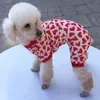 Köpek Giyim Sevgililer Günü Pijama Bodysuit Tulumlar Doğum Günü Kostüm Kalp Desen Giysileri Pet Pup için Karikatür