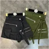 Dames shorts dames zomer knappe militaire denim rokken mti pocket aline los wide been 230220 drop levering kleding kleding dhu1f