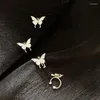 Backs Earrings 1Pair Zircon Butterfly Ear Clip Female Luxury Shiny Crystal Non-Piercing Fake Cartilage Cuff Jewelry Gifts