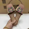 Slippare Laides Shoes 2024 Summer Flat Sandals for Women Luxury Colorful Diamond Brand Designer Fashion Beach Party Female Sandalias H240416 F47Q