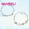 Bracelets de link Trendy 925 Silver Needle Women Charm 2024 Chegada Double Bulles Bulkles Tornozeleiras para Lady Feminino