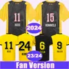 2023 24 HAZARD Mens Soccer Jerseys CUP JERSEY REUS HAALAND BRANDT KAMARA HUMMELS Home Yellow Away 3rd Special Edition Football Shirt Short Sleeve Uniforms