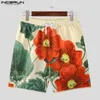 Herren Traursuits Incerun Männer Hawaiian Sets Blumendrucks Sommer Revers Short Sleeve Shirts Shorts 2PCS Streetwear Urlaub 2024 Anzüge