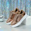 Thick soled men's and women's sequins fashion board shoes casual sneakers Breathable lightweight outdoor flats couple shoes A8