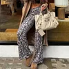 Damesbroeken Vintage mode -luipaard Skinny Flare Casual Streetwear Party High Taille broek Women Printing Bottoms Outfits
