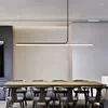 Kronleuchter Nordisches Restaurant Minimalistischer Kronleuchter moderner und personalisierter langer Strip Light Wohnzimmer Esstisch