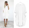 Casual Dresses Women's Clothing 2024 Loose Pocket Long Sleeved Dress