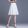 Skirts Temperament High Waist Loose A-line Skirt Summer Printing Polka Dot Plus Size Office Elegant Fashion Women Clothing