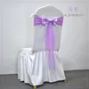 10pcs50pcs Ready Made Spandex Wedding Chair Sashes with Organza Tie 탄성 스트레치 활 파티 이벤트 밴드 장식 240407