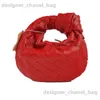 Totes Mini woven bag pure handmade cowhide horn bag golden hardware dumpling cloud bag handbag T240416