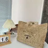 24ss Designer Beach bag luxury tote crochet classic shopping handbags women palin with letters handbag Large Capacity ladies sac