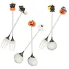 Colheres Halloween Spoon Fork Sobest Metal Restaurant Restaurant Calhery Dinner de talheres de talheres de aço inoxidável Bolo de aço abóbora