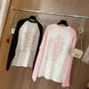 CH24 Early Spring New Fashion Fan Wen Hot Diamond Letter Trendy Personlig mångsidig raglan långärmad t t