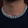 Bijoux de hommes Miami Sterling Sier Link Chain Moisanite Diamond Prong Hip Hop Iced Out Cuban Choker Collier