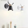 Lampes nuances LED CED MUR MUR LAMPE COLORED WOOD NORDIC RETRO MODERN MODERNE Childrens Chambre Couche Éclairage Home Lighting E27 Q240416