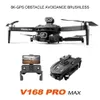 AE4W drönare Ny V168 Original GPS Drone 5G Professional 8K HD Aerial Photography Dual-Camera Omnidirectional Hinder Undvikande Drone 24416