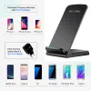 Caisses 10W Qi Charger de téléphone sans fil pour iPhone Haldushder Stand pour Samsung Xiaomi Honor Oppo Vivo Fast Charger