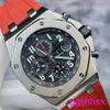 Eccitante orologio da polso AP Royal Oak Offshore Series 26470st di prima generazione Vampire Red Ago Tempo di orologio meccanico automatico Mens 42mm