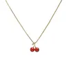 Collier pendentif en cerisier rouge japonais et coréen pour les femmes en 2023 Summer Light Luxury Collar Chain Accessoires