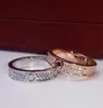 Full Cz Diamond Love Ring Titanium Steel Men and Women Gold Rings for Lovers Couple Gioielli Gift6569499