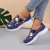 Scarpe casual sneaker natalizie a maglia per donne 2024 autunno sportshoes sportshoes traspirato per donna Slip on walking walking