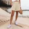 Women's Shorts Women Stylish High Waist With Pleated Button Detail Side Pockets For Summer Vacation Beach Activities