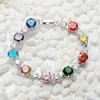 Link Bracelets Fleure Esme Cute Luxury Women With Charms Morganite Yellow Peridot Purple Blue Pink Cubic Zirconia Rhodium Plated R669