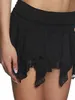 Women Y2K Lace Mini Skirt Low Rise Layered Ruffle Hem Mini Skirt Lingerie Short Skirts Fairycore Skirt Streetwear 240416