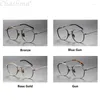 Solglasögon ramar Pure Titanium Glasses Frame Män Kvinnor Retro Vintage Round Eyewear Recept Optisk Myopia Koreanska glasögon