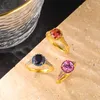 Deyin Ring Fashion 925 Sterling Silver Padparadscha Gemstone Moissanite Schmuck Stein Frauen Geschenkpartyringe