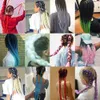 Jumbo -Zöpfe Erweiterungen synthetische Flechten Haare Twist Flowing Hair Rainbow Farben geflochtene Pferdeschwanz für Frauen