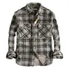 Herren-Casual-Shirts Plaid-Hemd Ein-Baster-Herbst Herbst Winterdruck-Strickjacke mit Turnhalter für formelle 24416