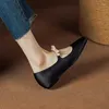 Casual Shoes Bowknot Flas Elegant Low Heel Simple French Style Satin Spring Autumn Flat Woman SquareToe Ballet Flats