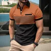 Men's Casual Shirts Mens Summer New Short-Sleeved Polo Shirt Office Fashion Rowan Collar T-Shirt Breathable Polo-Shirt Clothing 24416