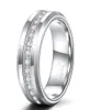 Anneaux de mariage Bandes de tungstène pour hommes de 8 mm avec un anneau d'éternité à la mode en zircone cubique unisexe incrusté de la taille de polonais 7135170572