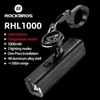 Rockbros Bike Front Light IPX6 Rainproof Type-C Raddbar cykelljus 1000lm Cykelbelysning LED-ficklampa Bike Lamp 240407