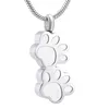 Pet Paw Urn Necklace for Ashes Stainless Steel Pendant Keepsake Memorial Cremation Jewelry159j