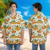Camicie casual da uomo Frutti amanti camicia da spiaggia divertente fragola grafica per uomini per uomini vestiti arancione arancione manica corta boy hawaii
